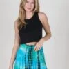 Natural Life Daisy Knit Skort - Blue Green Tie-Dye