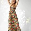 Natural Life Elizabeth Maxi Dress - Black Red Poppy