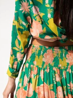 Natural Life Hanna Convertible Maxi Skirt - Green Coral Floral -Natural Life Shop 1A2A4940