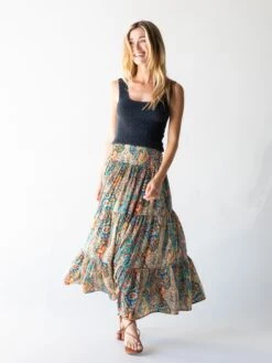 Natural Life Hanna Convertible Maxi Skirt - Bright Paisley