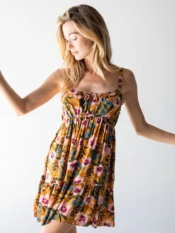 Natural Life Elizabeth Dress - Orange Pink Floral -Natural Life Shop 1A2A5671