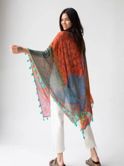 Natural Life Meera Convertible Kimono - Orange