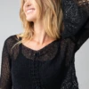 Natural Life Ashlyn Bell Sleeve Sweater - Black