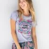 Natural Life Perfect Fit Tee Shirt - Live Happy Wreath