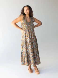 Natural Life Olivia Smocked Maxi Dress - Olive Floral 9 Natural Life Olivia Smocked Maxi Dress - Olive Floral -Natural Life Shop 1A2A8920 20copy