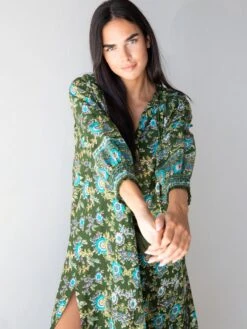 Natural Life Dara Woven Maxi Dress - Olive Floral Border 7 Natural Life Dara Woven Maxi Dress - Olive Floral Border -Natural Life Shop 1A2A9533