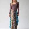 Natural Life Valentina Maxi Skirt - Turquoise Mixed Print