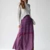 Natural Life Amy Maxi Skirt - Red Blue Gold Border