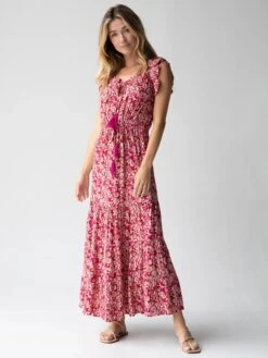 Natural Life Havana Nights Maxi Dress - Cranberry Cream -Natural Life Shop 484A0100 20copy