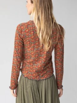 Natural Life Lily Printed Knit Long Sleeve Tee Shirt - Blue Red Vines -Natural Life Shop 484A0497 20copy