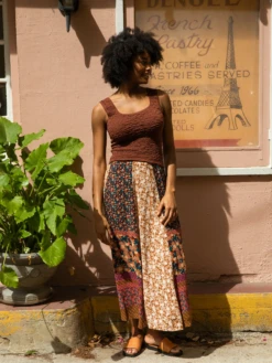Natural Life Valentina Maxi Skirt - Brown Floral Mix -Natural Life Shop 484A1090 20copy