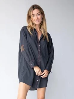 Natural Life Lesli Shirt Dress - Charcoal