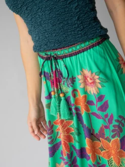 Natural Life Milena Skirt - Green Bright Floral Border -Natural Life Shop 484A1411 20copy