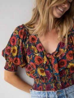 Natural Life Good Vibes Smocked Top - Sunflower 6 Natural Life Good Vibes Smocked Top - Sunflower -Natural Life Shop 484A1454 2