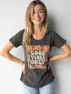 Natural Life Boho Tee Shirt - Good Vibes Only