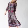 Natural Life Phoebe Maxi Dress - Black Pink Turquoise