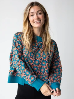 Natural Life Selah Printed Sweatshirt - Teal Dahlias 4 Natural Life Selah Printed Sweatshirt - Teal Dahlias -Natural Life Shop 484A2171 20copy