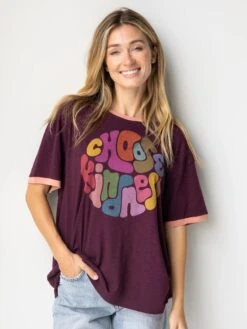 Natural Life Ringer Oversized Tee Shirt - Choose Kindness -Natural Life Shop 484A2347 20copy
