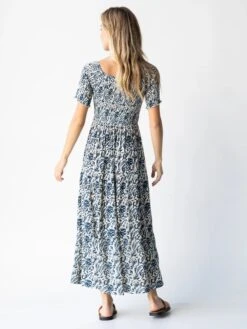 Natural Life Daisy Tiered Midi Dress - Ivory Blue Vines -Natural Life Shop 484A2656 20copy