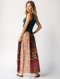 Natural Life Valentina Maxi Skirt - Brown Floral Mix -Natural Life Shop 484A2775 20copy
