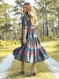 Natural Life Rebecca Tiered Dress - Rainbow Plaid Flannel 5 Natural Life Rebecca Tiered Dress - Rainbow Plaid Flannel -Natural Life Shop 484A3289 20copy