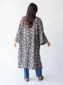 Natural Life Camila Kimono - Charcoal Light Blue Floral -Natural Life Shop 484A4109 20copy
