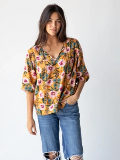 Natural Life Maribel Top - Orange Pink Floral 4 Natural Life Maribel Top - Orange Pink Floral -Natural Life Shop 484A4148 20copy