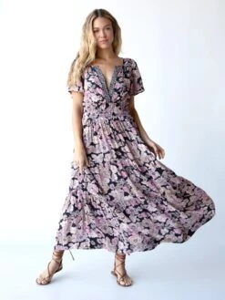 Natural Life Bella Maxi Dress - Light Pink Floral
