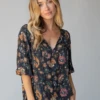 Natural Life Maribel Top - Black Floral