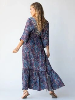 Natural Life Celia Maxi Dress - Cranberry Navy Paisley -Natural Life Shop 484A4404 20copy