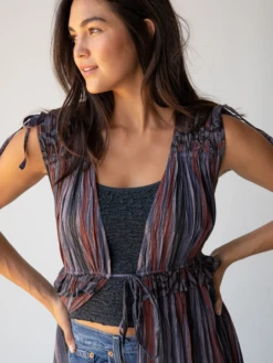 Natural Life Ayla Kimono - Navy Red Stripe Floral -Natural Life Shop 484A4636 20copy