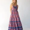 Natural Life Isabella Maxi Dress - Red Blue Floral