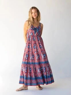 Natural Life Isabella Maxi Dress - Red Blue Floral