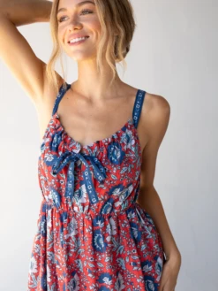 Natural Life Isabella Maxi Dress - Red Blue Floral -Natural Life Shop 484A4800