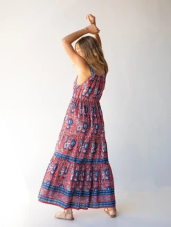 Natural Life Isabella Maxi Dress - Red Blue Floral -Natural Life Shop 484A4812