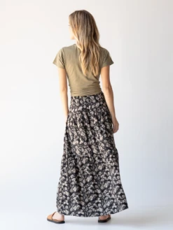 Natural Life Calla Maxi Skirt - Black Tan Leafy Floral 7 Natural Life Calla Maxi Skirt - Black Tan Leafy Floral -Natural Life Shop 484A4939 20copy