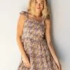 Natural Life Grace Mini Dress - Yellow Purple Floral