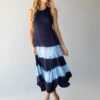 Natural Life Livie Maxi Dress - Blue Stripe Tie-Dye