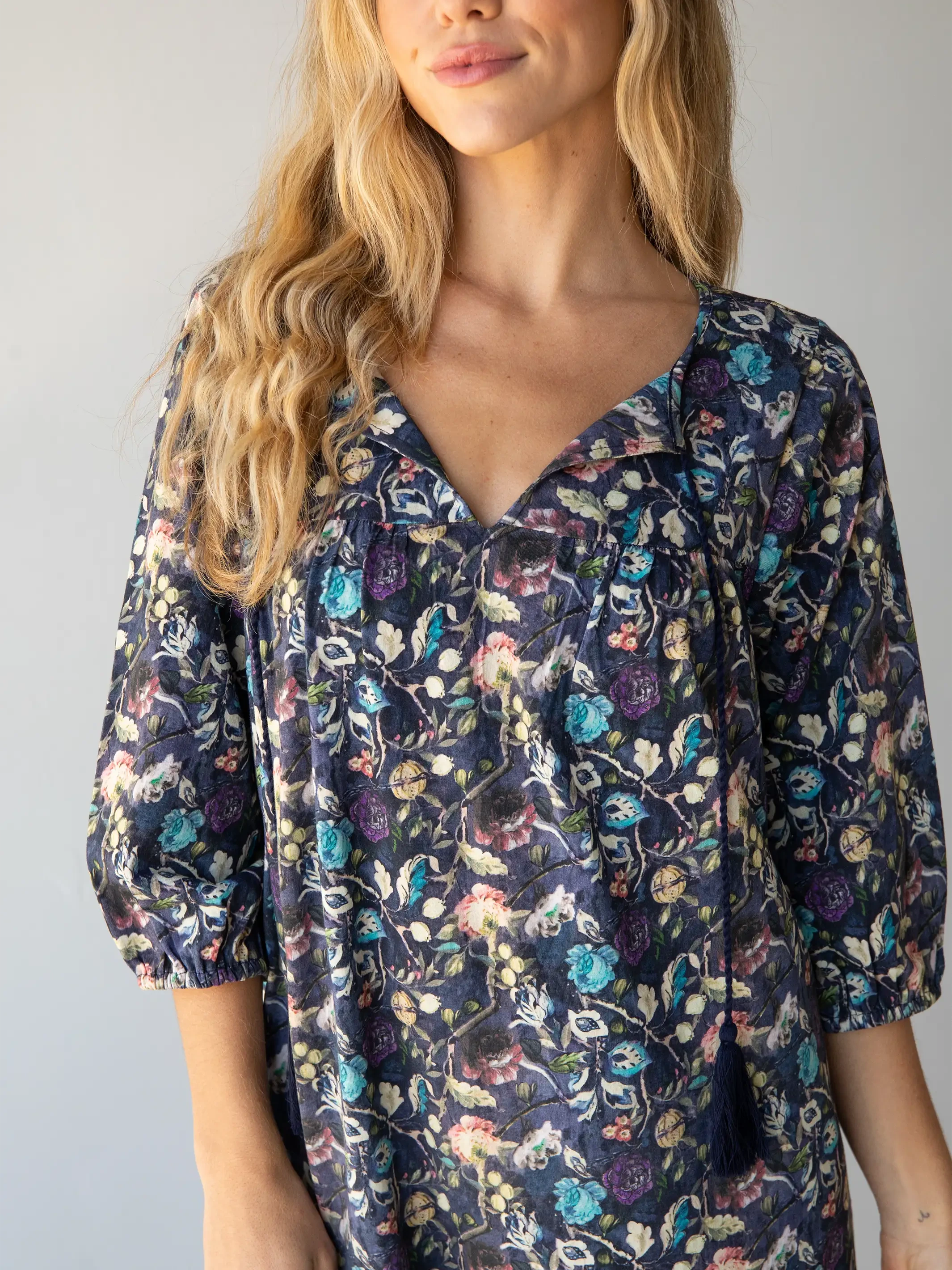 Natural Life Lia Knit Mini Dress - Navy Peacock 2 Natural Life Lia Knit Mini Dress - Navy Peacock - Image 2