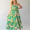 Natural Life Ella Maxi Dress - Green Coral Floral