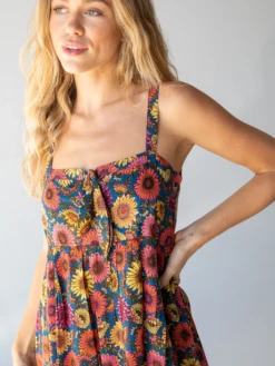 Natural Life Patsy Maxi Dress - Red Sunflower