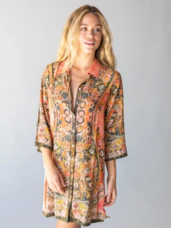 Natural Life Fiona Tunic Dress - Orange Paisley -Natural Life Shop 484A5912 20copy