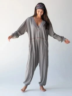 Natural Life Johnnie Cotton Jumpsuit - Charcoal -Natural Life Shop 484A6412 20copy