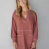 Natural Life Charlie Long Sleeve V-Neck Dress - Rust