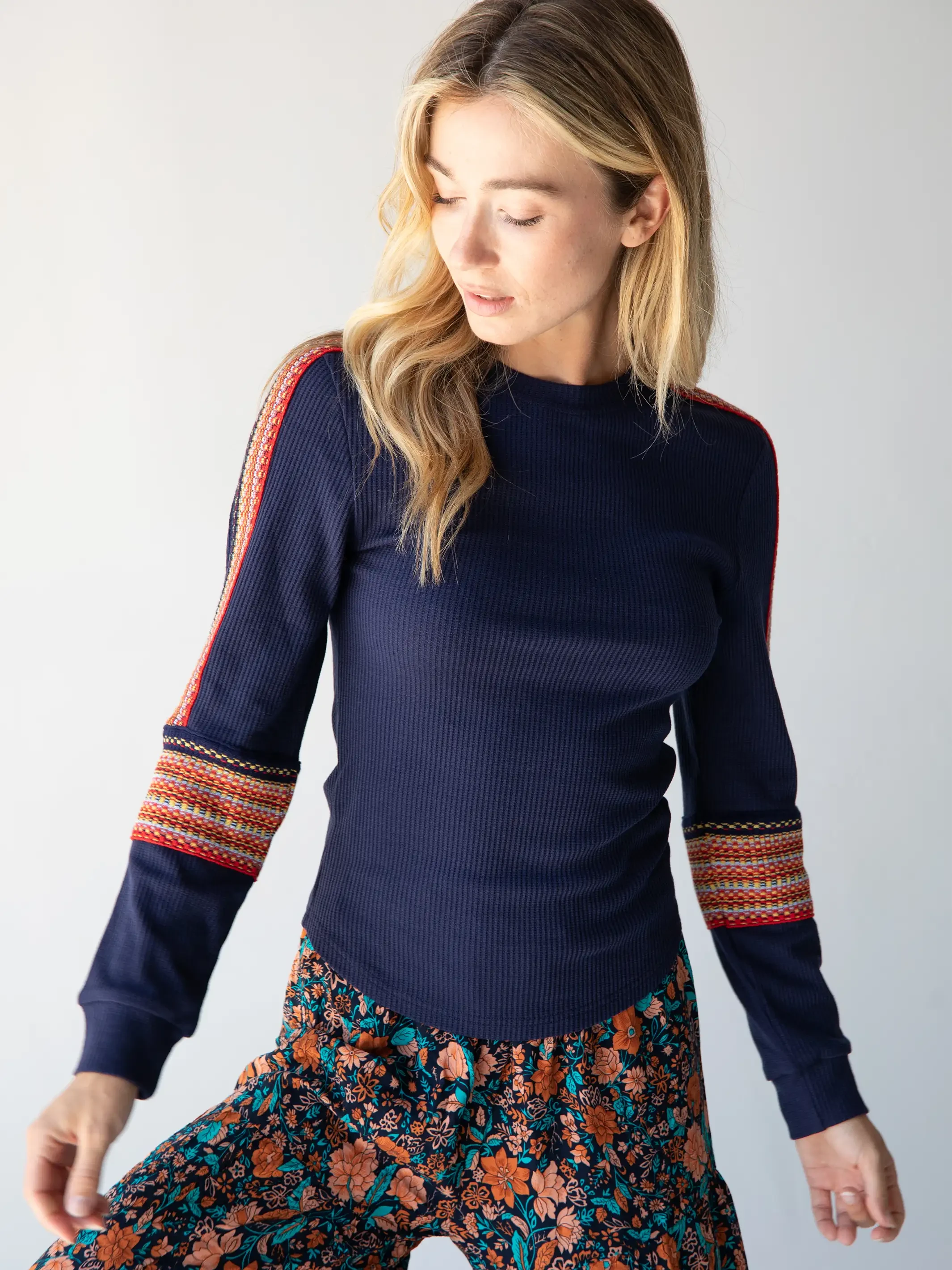 Natural Life London Trim Top - Navy 2 Natural Life London Trim Top - Navy - Image 2