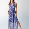 Natural Life Nadia Halter Dress - Navy Paisley