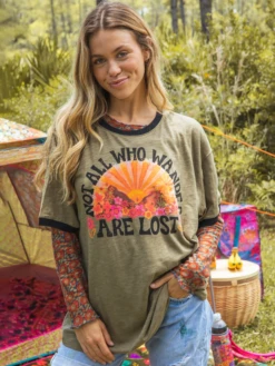 Natural Life Ringer Oversized Tee Shirt - Wander