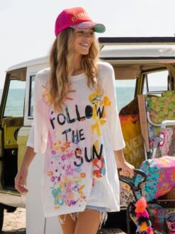 Natural Life Life Is A Canvas Tee - Follow The Sun, White