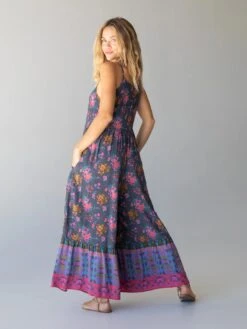 Natural Life Zoe Wide-Leg Jumpsuit - Charcoal Blue Border -Natural Life Shop 484A7073