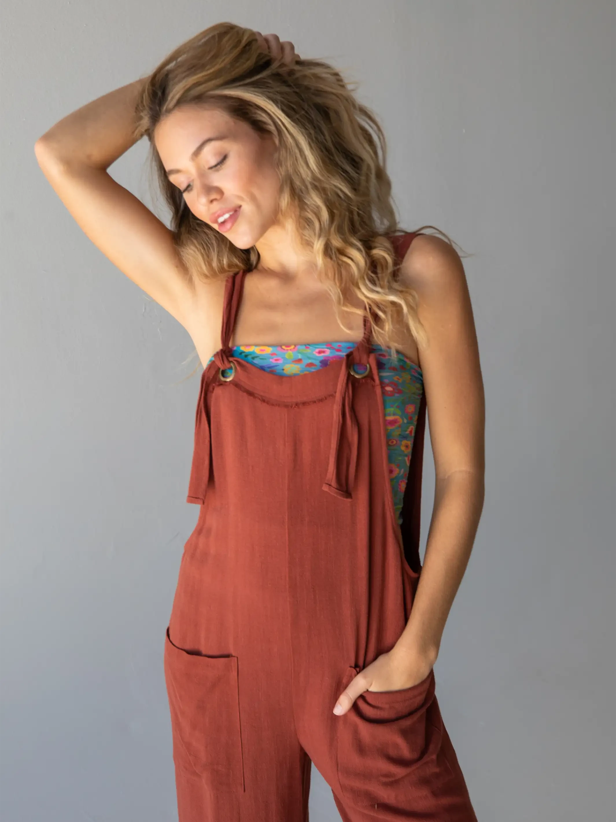 Natural Life Carly Wide-Leg Jumpsuit - Rust 4 Natural Life Carly Wide-Leg Jumpsuit - Rust - Image 4
